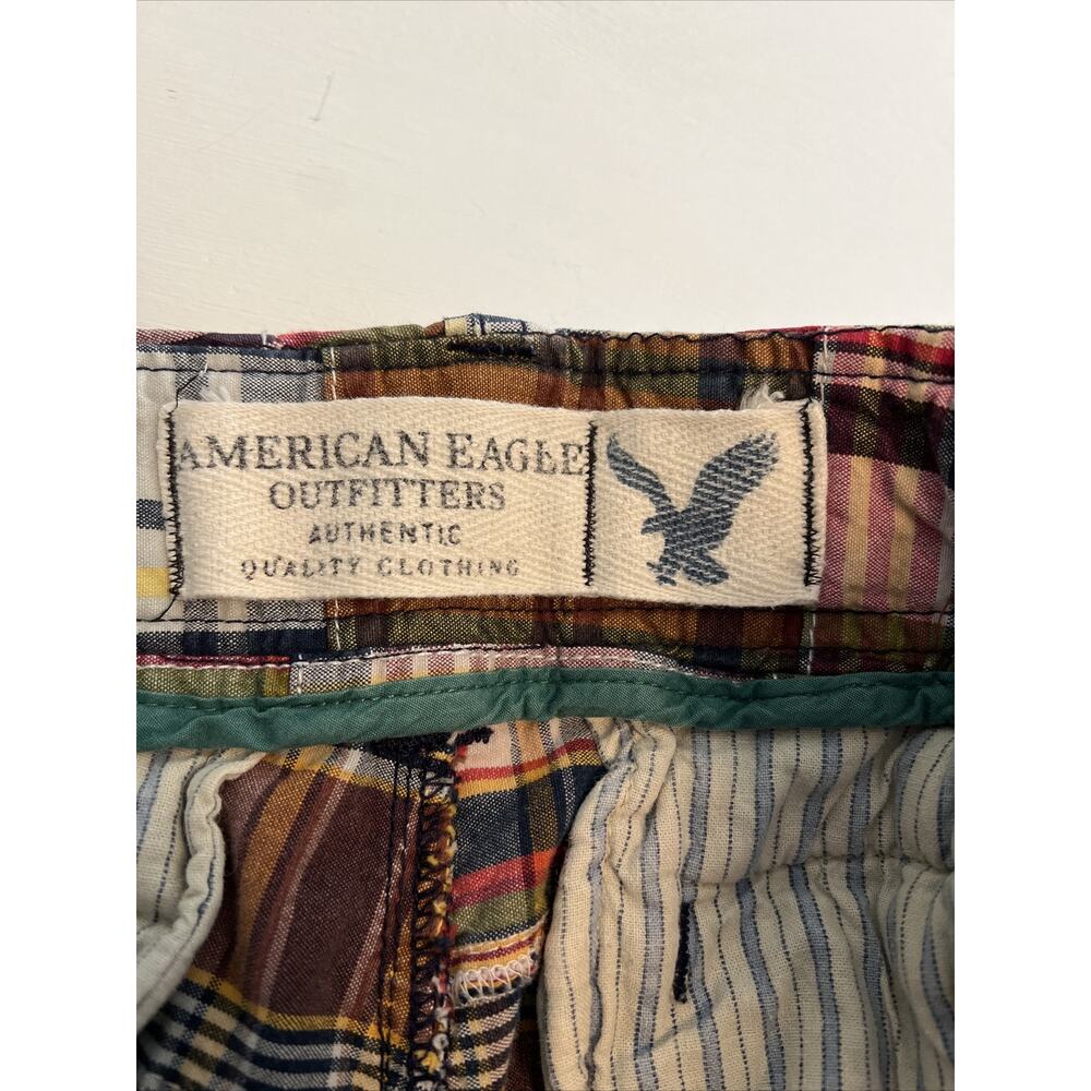 American Eagle Mens 32 Patchwork Plaid Preppy Chi… - image 15
